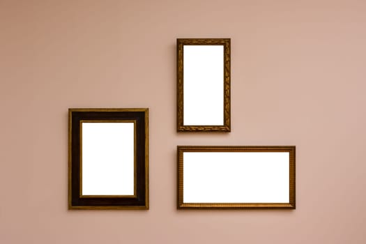 Blank White Art Gallery Frame Picture Wall White Contemporary Modern Rectangular Shape Isolated Empty