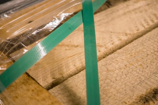 Wooden Crate Green Shrink Wrap Band Industrial Storage