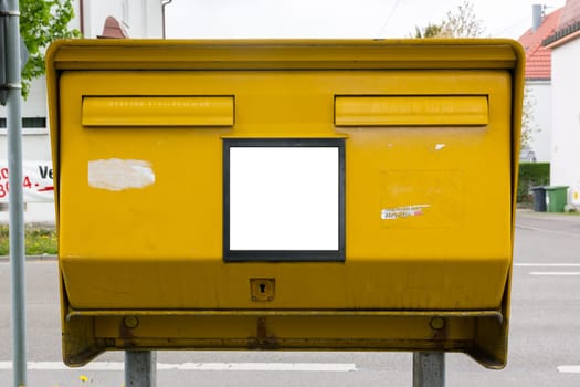 Yellow Metal Blank Mailbox Large Public Slots Double