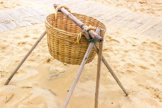 Woven Basket on Frame Sandy Beach