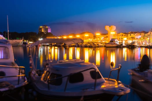 Vodice Croatia at Twilight Dusk Blue Hour on Summer Afternoon Tourist Season August 2017