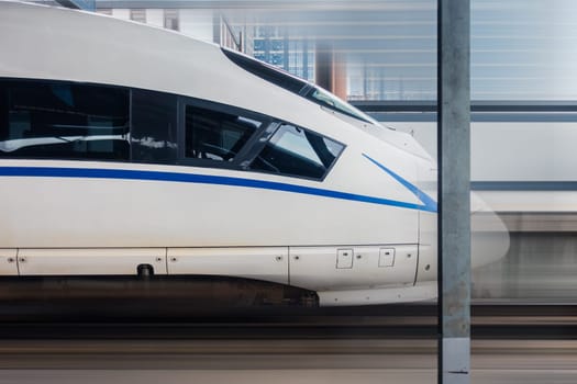 Chinese High Speed Rail Train Blurring Past