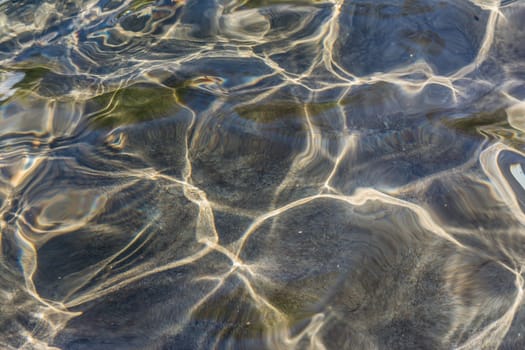 Water Shimmering Rippling on Concrete Grey Cool Outside Hot Day