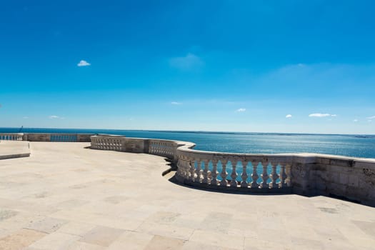 Cathedral Balcony Overlooking Ocean Panteao Nacional Blue Skies Beautiful View