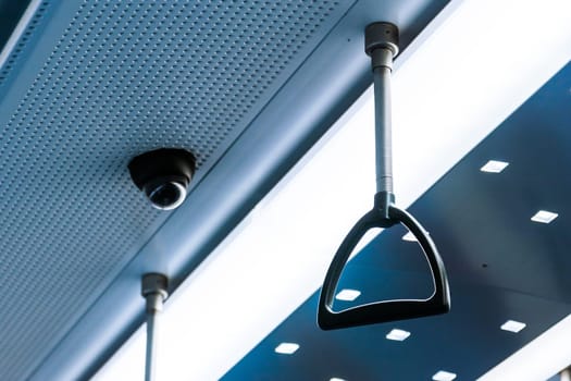 Train Interior Handle Subway Empty Grab Holding Ceiling Urban