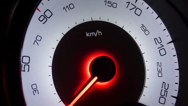 Car Speedometer Speed Gauge Red Hand White Dial Numbers Fast Tool