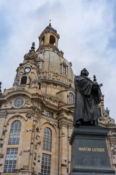 Dresden Frauenkirche Exterior City Landscape Square Marktplatz Center Architecture Beautiful Religious Monument