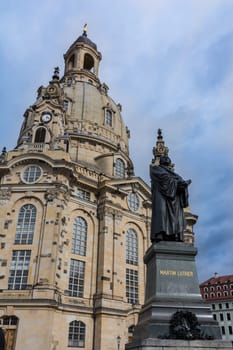 Dresden Frauenkirche Exterior City Landscape Square Marktplatz Center Architecture Beautiful Religious Monument