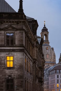 Dresden Frauenkirche Exterior City Landscape Square Marktplatz Center Architecture Beautiful Religious Monument