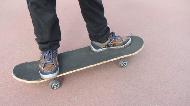 Skateboarder Feet Closeup Skatepark Still Sport Shot