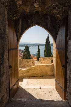 Sibenik Croatia European Vacation Destination City Landscape Ocean Summer Sightseeing