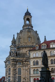 Dresden Frauenkirche Exterior City Landscape Square Marktplatz Center Architecture Beautiful Religious Monument