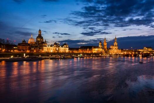 Dresden Germany Europe Cityscape Landscape River Bridge Elbe Sunrise Sunset Outdoors Beautiful Tourism Travel