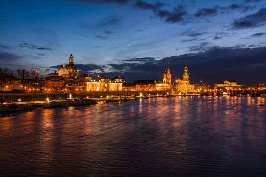 Dresden Germany Europe Cityscape Landscape River Bridge Elbe Sunrise Sunset Outdoors Beautiful Tourism Travel
