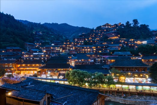 Qian Hu Miao Zhai Twilight Village Landscape, Ancient Chinese Cultural Location