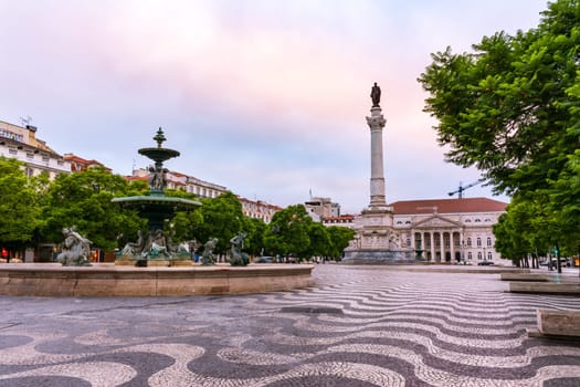 Rossio Square Lisbon Portugal Vacation Destination Sightseeing European Historic Landmark Architecture