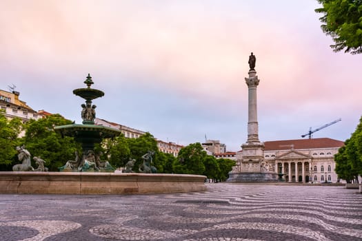Rossio Square Lisbon Portugal Vacation Destination Sightseeing European Historic Landmark Architecture