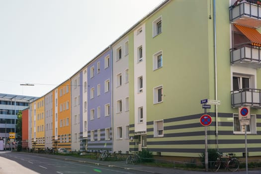 Rainbow Multicolored Houses Typical European Architecture Colors City Residential Buildings
