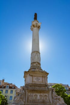 Rossio Square Lisbon Portugal Vacation Destination Sightseeing European Historic Landmark Architecture