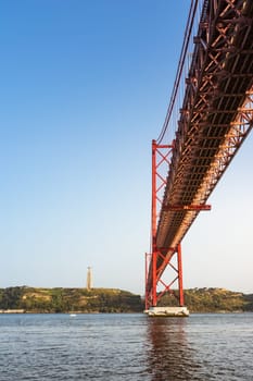 Ponte 25 de Abril Bridge Famous Architectural Sight Lisbon Portugal Landscape