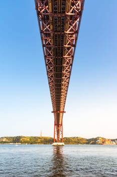 Ponte 25 de Abril Bridge Famous Architectural Sight Lisbon Portugal Landscape