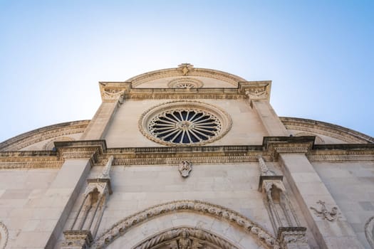 Sibenik Croatia European Vacation Destination City Landscape Ocean Summer Sightseeing Cathedral Closeup