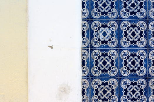 Portuguese Traditional Tiles Exterior Detail Architecture Famous Blue Window Trim Decoration