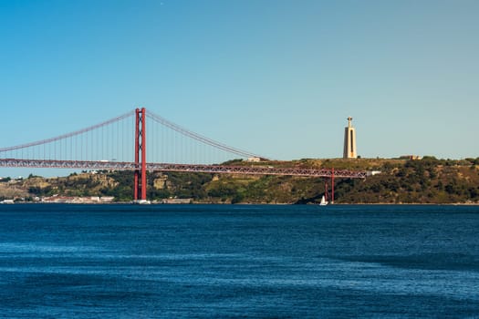 Ponte 25 de Abril Bridge Famous Architectural Sight Lisbon Portugal Landscape