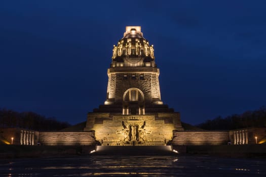 Leipzig Voelkerschlachtdenkmal Monument Battle Military Tower Destination Sights City Germany European Architecture Entrance Front See der Traenen