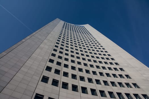 Leipzig Panorama Tower Highrise Skyscraper Blue Skies Outdoors Germany Modern European Architecture Glass Office Building