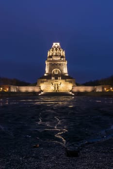 Leipzig Voelkerschlachtdenkmal Monument Battle Military Tower Destination Sights City Germany European Architecture Entrance Front See der Traenen