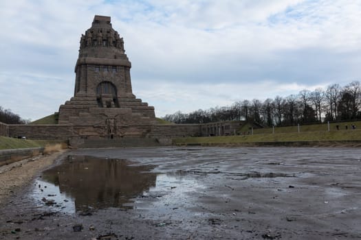 Leipzig Voelkerschlachtdenkmal Monument Battle Military Tower Destination Sights City Germany European Architecture Entrance Front See der Traenen