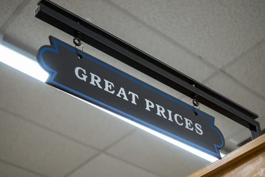 Great Prices Sign Real Grocery Store