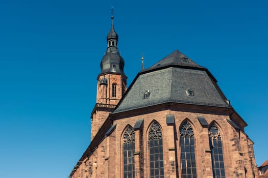Heidelberg Heiliggeistkirche European Germany Blue Sky Summer