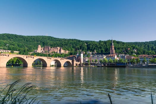 Heidelberg Hills Green Landscape Heiliggeistkirche German Destination Travel Summer Blue Sky Day
