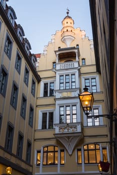 Leipzig Barthels Hof Courtyard Shopping Area Famous Medieval Spot Germany European Architecture