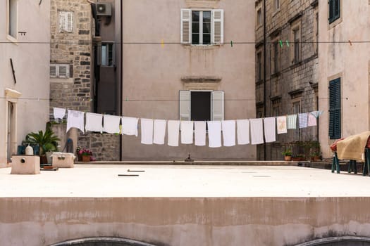 Laundry Hanging in Old European Village Dubrovnik Croatia Old TOwn