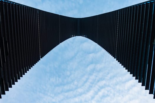 Bottom View of The Gate of the Orient in Suzhou, China on June 2nd, 2018