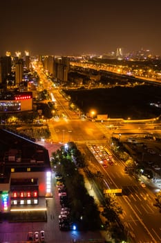 Night Scene of Modern Urban Suzhou,China