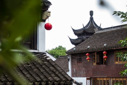 Traditional Architecture and Beautiful Scenery in Shan Tang Jie in Suzhou, China on June 2nd, 2018