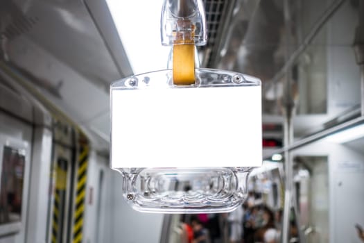 Hand Grips White Mockup on Subway in China