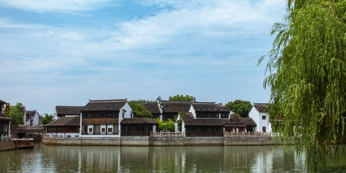Traditional Architecture and Beautiful Scenery in Shan Tang Jie in Suzhou, China on June 2nd, 2018