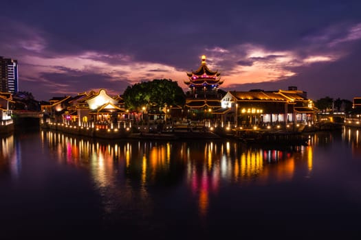 The River Sunset at Shan Tang Jie in Suzhou, China on June 2nd, 2018