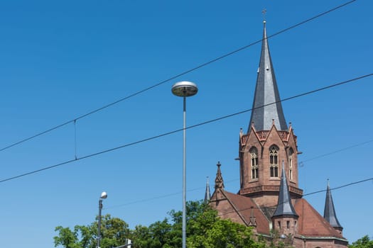 Karlsruhe Christuskirche Cathedral Christian Church Tower Spire German European Religion
