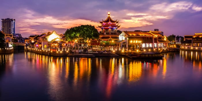 The River Sunset at Shan Tang Jie in Suzhou, China on June 2nd, 2018
