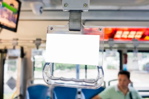 Hand Grips Billboard White Mockup on Bus