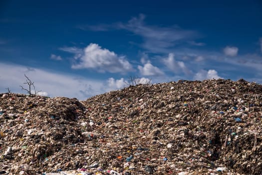 garbage dump hill, landscape with landfill in the nature
