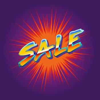 sale 80s background. Pop art retro vector illustration kitsch vintage