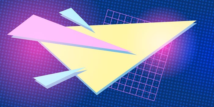 triangle 1980 background. Pop art retro vector illustration kitsch vintage