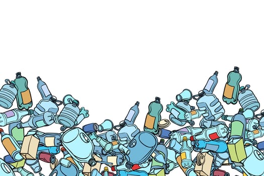 plastic trash. Ecology and pollution. Pop art retro vector illustration kitsch vintage